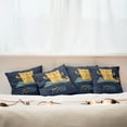 thumbnail image 3 of Ambesonne Cartoon Throw Pillow Cover 4 Pack, Cat Lotus Position, 16", Pale Blue Dark Blue, 3 of 6