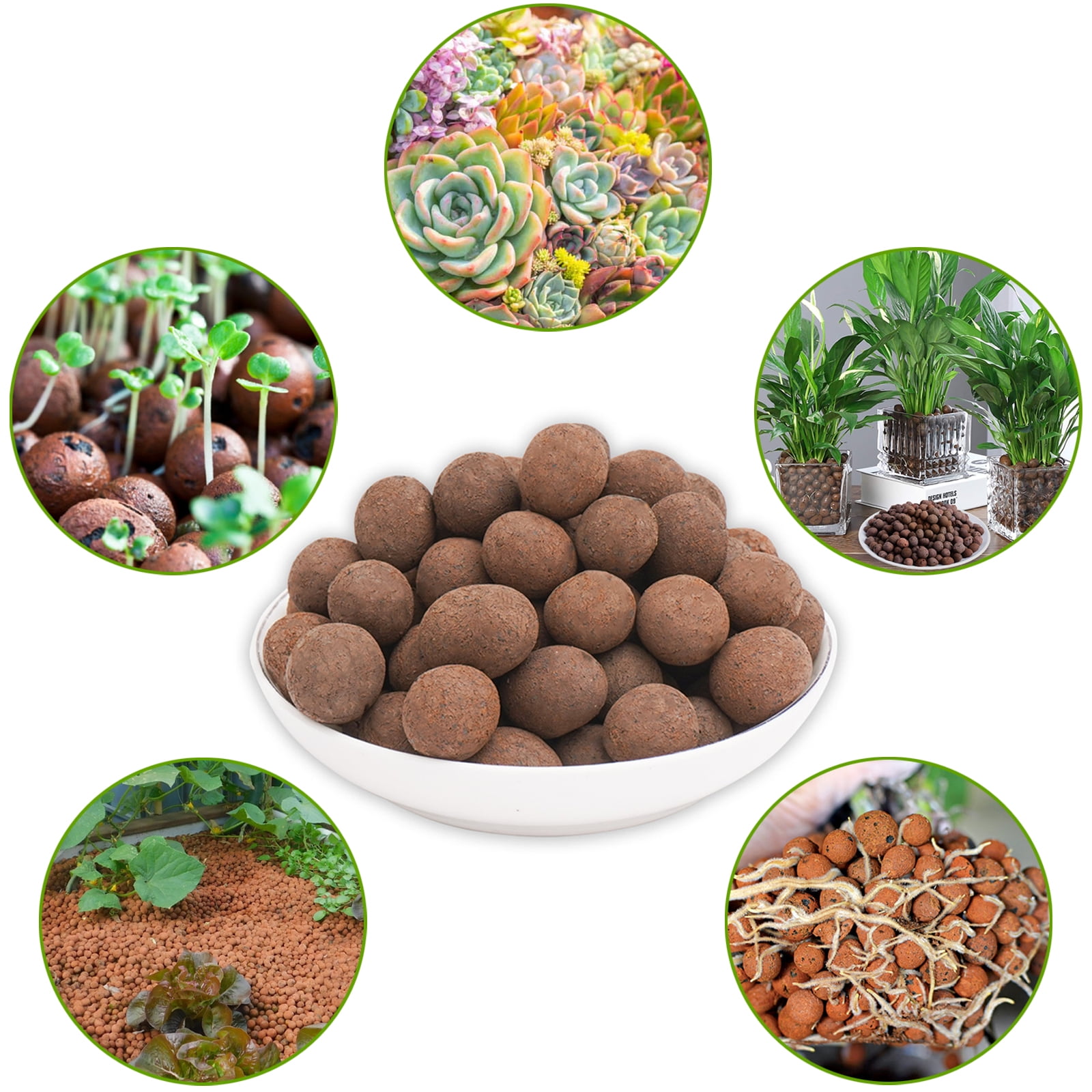 Halatool 10 LB Natural Expanded Clay Pebbles for Plants 4mm-16mm Clay Balls 100% Organic Hydroton Leca Balls for Indoor Plants Hydroponic Growing Gardening Orchids Drainage Decoration Aquaponics