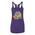 thumbnail image 2 of Wild Bobby Rainbow Painted I've Got The Whole World Dean Russo Design Inspirational/Christian Women Tri-Blend Racerback Tank Top, Purple Rush, Small, 2 of 6