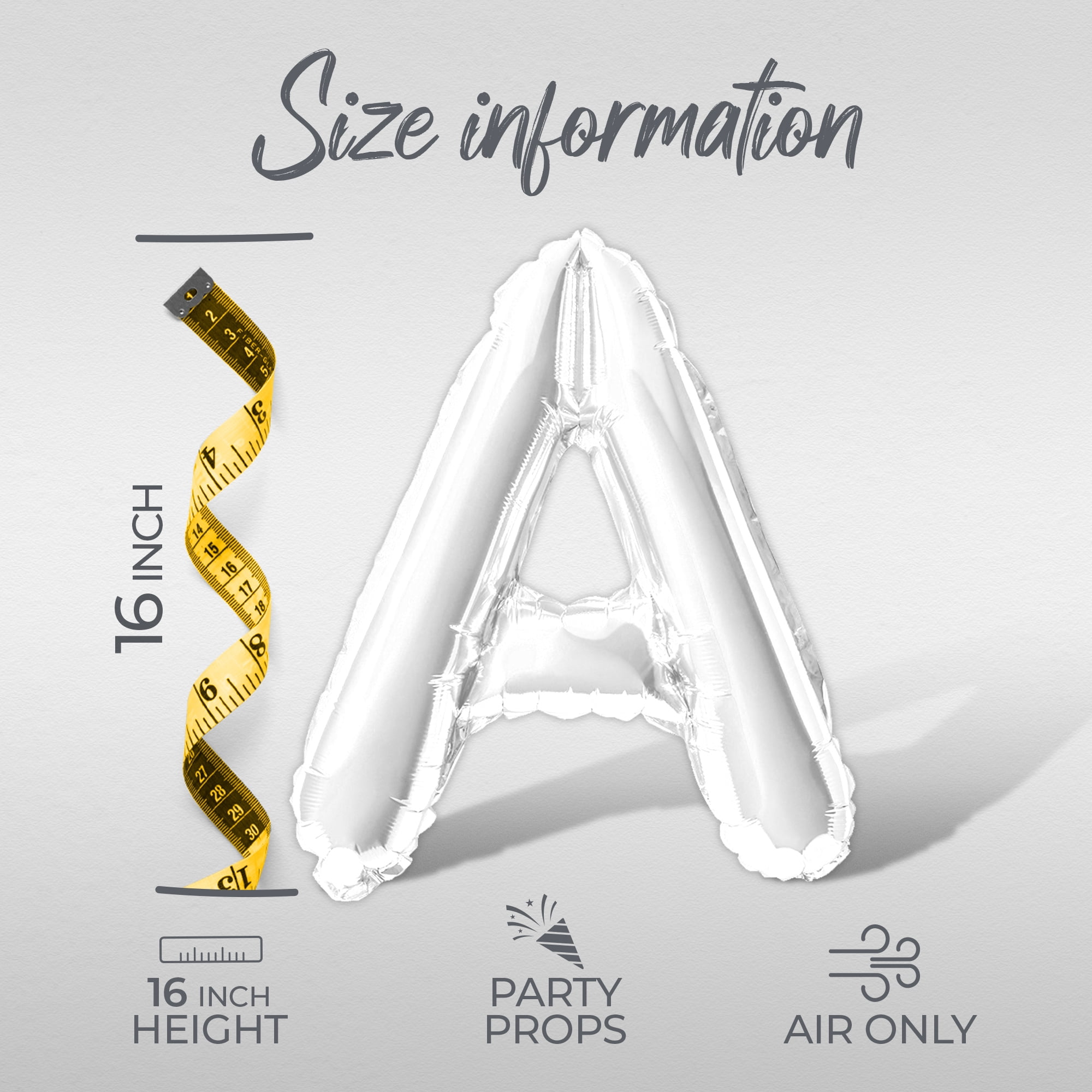 Letter Balloons - VEGAS NOW VOWS LATER 16" Inch Alphabet Letters Foil Mylar Balloon Bachelorette or Bridal Shower Party Banner (White)