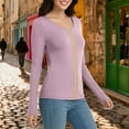 thumbnail image 4 of Women's Slim Fitted Shirts Long Sleeve Crew Neck Workout Gym Shirts Colorblock Undershirt Basic Tops, 4 of 9