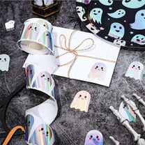 500-Pack Halloween Ghost Stickers - 1.18" Cute Spooky Decor Stickers for Party, Treat Bags, DIY Crafts - Self-Adhesive Multicolor Decals for Windows, Gifts, Scrapbooking & Halloween Decorations