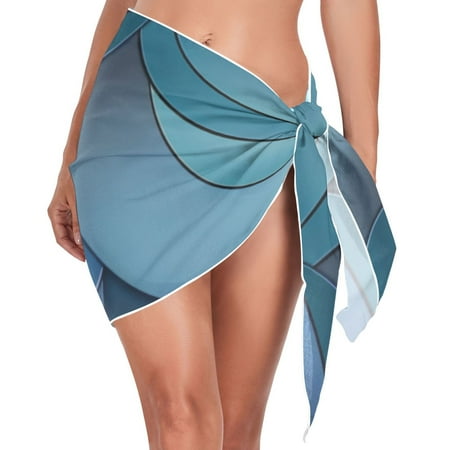 joogoo Abstract Fish Scales Women s Beach Sarong Bathing Suit Wrap Swimwear Cover Ups S