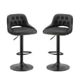 thumbnail image 5 of EOP Swivel Bar Stools Set of 2, Adjustable Height PU Leather Bar Chairs with Curved Backrest, Modern Counter Height Bar Stools for Kitchen Island Dining Room, Black, 5 of 10