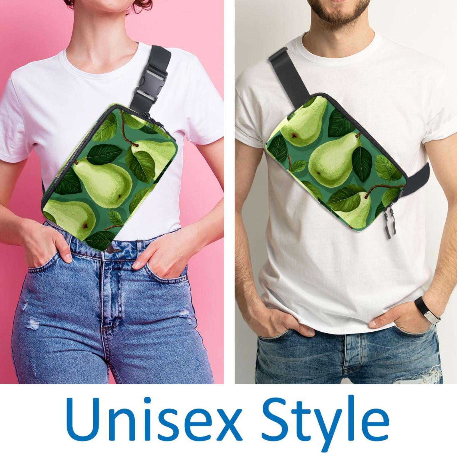 Pears Lightweight Adjustable Cross Body Bag with Extension Strap, Unisex Waist Packs Money Belt Fanny Packs