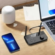 Bluetooth 5.3 Transmitter Receiver, Long Range Bluetooth Audio Adapter, Wireless Music Receiver with Dual Channel, 3.5mm Aux RCA Port, for Home Stereo, Laptop, Speakers