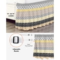 thumbnail image 3 of Boho Wrap Around Bed Skirts for Queen Bed 18" Drop,Bed Skirt with Adjustable Elastic Belt Dust Ruffle Bed Valance for Bedroom Colorful Striped Modern Geometric Abstract Art Ethnic Bed Frame Cover, 3 of 7
