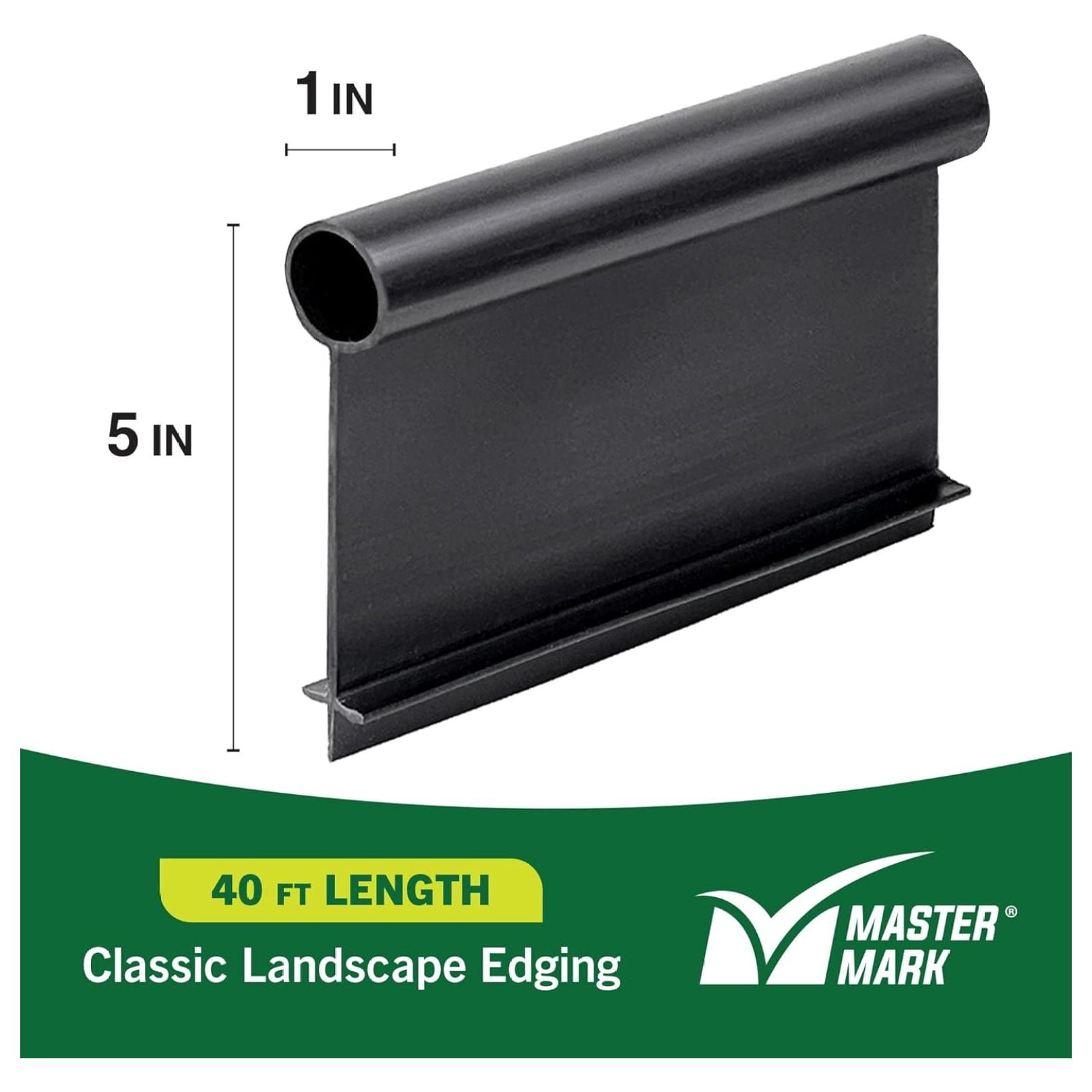 Pro Landscape Edging Kit – 5 Inch x 40 Ft Heavy‑Duty Garden Border with YardPack (20 Spikes & 2 Connectors), Flexible Lawn Edging for Flower Beds, Gardens, Tree Rings and Landscaping