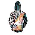 thumbnail image 4 of Sudadera con capucha y cremallera con estampado de tigre para hombre, con personajes de dibujos animados, estampado 3D, de manga larga, informal, holgada, 4 of 5
