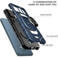 thumbnail image 6 of For Nokia C100 Case [Military Grade] Ring Car Mount Kickstand w/[Tempered Glass] Hybrid Hard PC Soft TPU Shockproof Protective Case - Blue, 6 of 7