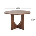 thumbnail image 3 of Christopher Knight Home Farmhouse 48" Round Dining Table, Solid Wood U-Base, Walnut, 3 of 11
