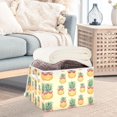 thumbnail image 3 of Yayeee Collapsible Storage Bin with Lid Fabric Closet Decorative Basket with Handles, Sunshine Pineapples, 3 of 7