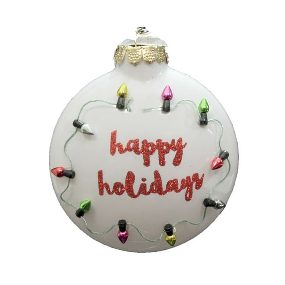 Holiday Ornament Festive Christmas Disk Glass Holidays