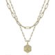 thumbnail image 1 of Dainty Layered Initial Necklaces for Women Trendy, 14K Real Gold Plated Paperclip Chain Necklace Cute Hexagon Letter Pendant Initial Choker Necklace G, 1 of 4