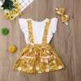 thumbnail image 3 of 3Pcs Newborn Kids Baby Girls Summer Floral Tops  Suspender Skirt Dress Outfits, 3 of 5