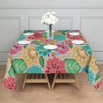 thumbnail image 3 of Pioneer Flower Floral Print Pattern Square Tablecloth,Waterproof Square Table Cover,Wipeable Spillproof Washable Table Cover for Home Kitchen Party Decor 42"X42"(107x107cm), 3 of 6