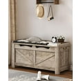thumbnail image 4 of 39.4" Storage Chest, Extra Large Storage Trunk with 2 Hinges, Wooden Box Bench, Lift-Top Organizer Chest, Shoe Bench for Entryway, Bedroom, Living Room, 4 of 8
