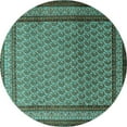 thumbnail image 1 of Ahgly Company Machine Washable Indoor Round Persian Turquoise Blue Traditional Area Rugs, 3' Round, 1 of 4