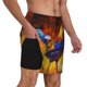 thumbnail image 2 of Balery Colorful Rooster Bañador para hombre, shorts de playa de secado rápido con entrepierna y forro de compresión-Small, 2 of 6
