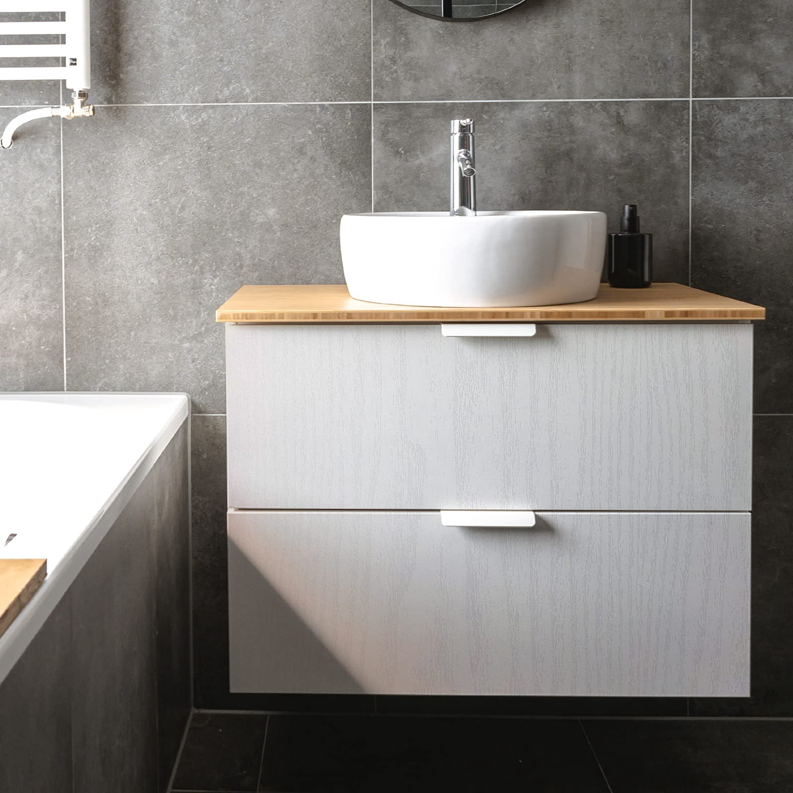 White Wood Grain Contact Paper 24 X 196 In  Self-adhesive Wallpaper Peel And Stick Removable Decorative Wall Covering Vinyl Film For Shelf Liner Furniture Kitchen Cabinet Countertop Drawer