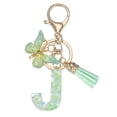 thumbnail image 1 of Llavero inicial de alfabeto Uxcell, llaveros lindos de resina con encanto de letra de mariposa con borlas J, 1 of 7