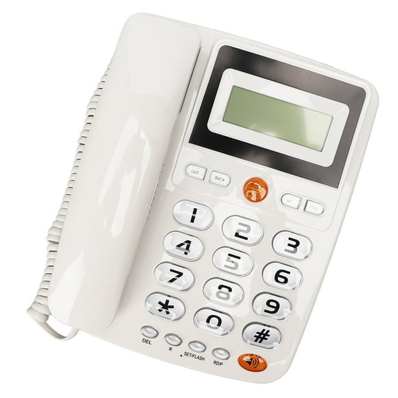 Large Button Phone, Professional Corded Landline Telephone White Speed Dial Caller ID for Home for Old People