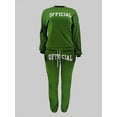 thumbnail image 5 of LovelyWholesale Long Sleeve Round Neck Official Letter Print Oversized Women's Tracksuit Set, 5 of 6