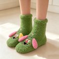 thumbnail image 3 of FAIOROI Womens Fuzzy Socks Cute 3D Dog Cartoon Winter Warm Soft Plush Slipper Socks Christmas Gift Green Free Size, 3 of 6