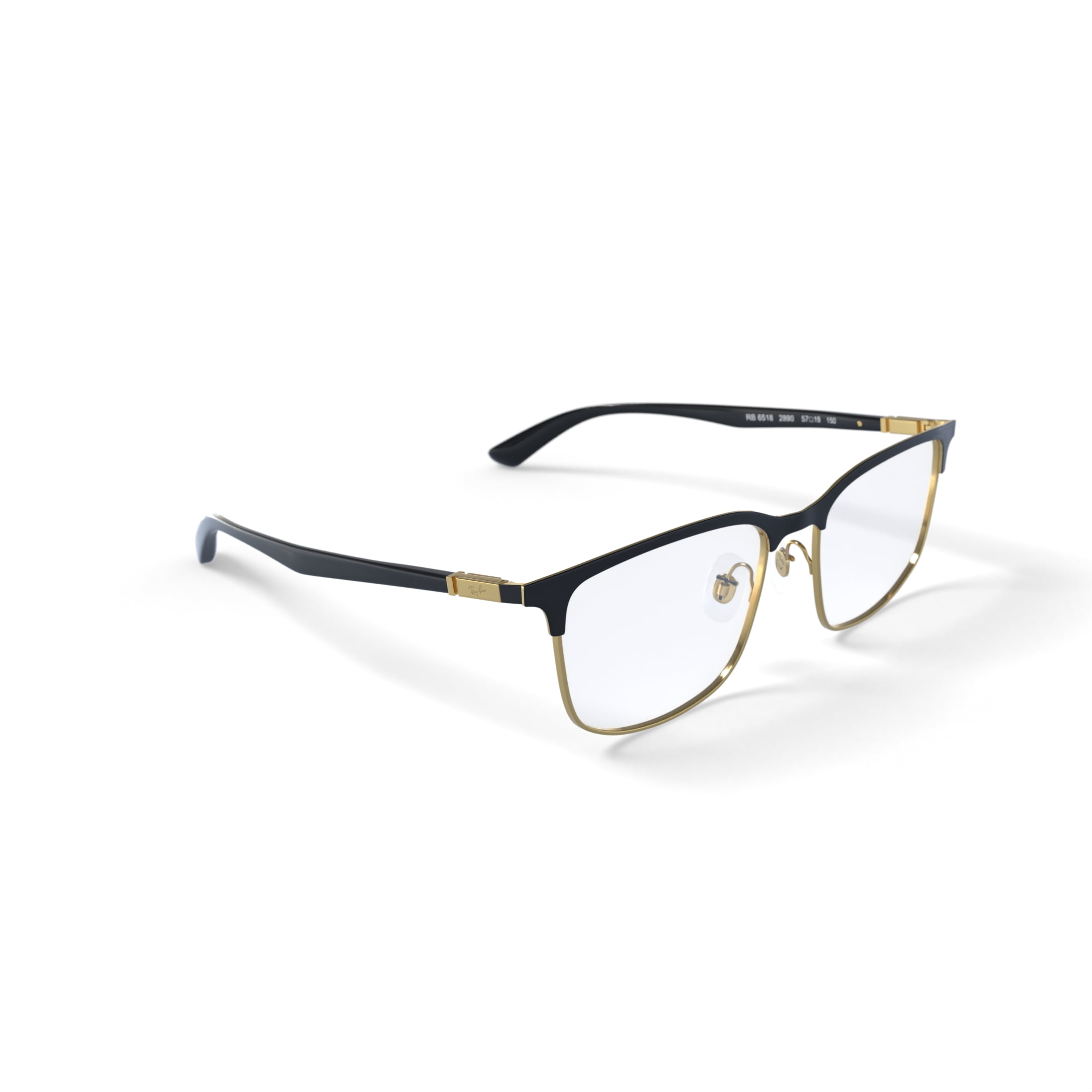 Ray-Ban Unisex Size 57 Square RB6518 Prescription Eyeglasses, Black on Arista/Demo Lens