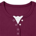 thumbnail image 4 of ClodeEU Women's Henley Long Sleeve Ribbed Fitted Top, Half Button V Neck Basic Casual Layering T Shirts ,Women's Plus XXL, 4 of 8