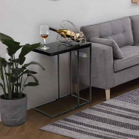 Zimtown Metal C Shaped Snack Sofa Coffee Table Side Table for Small Space
