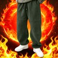 thumbnail image 6 of Mifsaly Mens Fleece Pants Warm Thick Winter Jogger Pants Casual Loose Fit Elastic Waistband Lounge Bottoms with Pockets Green,XXXL, 6 of 9