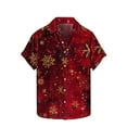 thumbnail image 2 of AOOCHASLIY Mens Christmas Day T-shirts Short Sleeve Men Christmas Printed Holiday Casual Button Down Shirts, 2 of 5