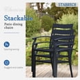 thumbnail image 3 of Patio Chairs Set of 6, Stackable Black Metal Dining Chairs with Armrest - 300LBS Capacity, Ideal for Garden & Backyard, 3 of 6
