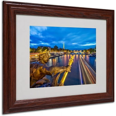 Trademark Fine Art "Alexander Bridge Paris" Framed Canvas Art by Mathieu Rivrin