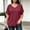 *Wine, variant on ClodeEU Women's V Neck Short Sleeve Button Down T-Shirt, Casual Loose Fit Blouse Black,Women's Plus XXL