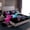 Cyan Pink Black, variant on Homewish Baseball Gamer Twin Sheet Sets,American Flag Pattern Twin Fitted Sheet,Blue Red Black Flat Sheet For Kids,Super Cozy Room Decor,3 Pieces