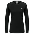 thumbnail image 2 of Little Donkey Andy Women's Wool Base Layer,Lightweight Thermal Underwear Tops Winter Long Sleeve shirts, Quick Dry Wicking (Black XS), 2 of 7