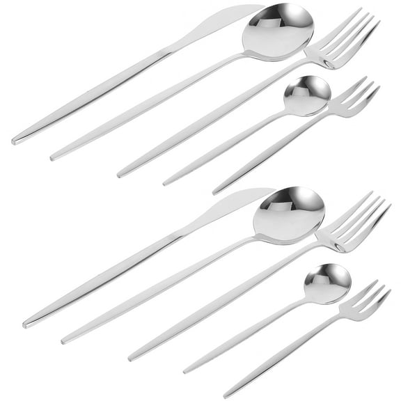 WESIEVYA 30Pieces Stainless Steel Utensils Dinnerware Silverware Set For Family And Friends Gatherings