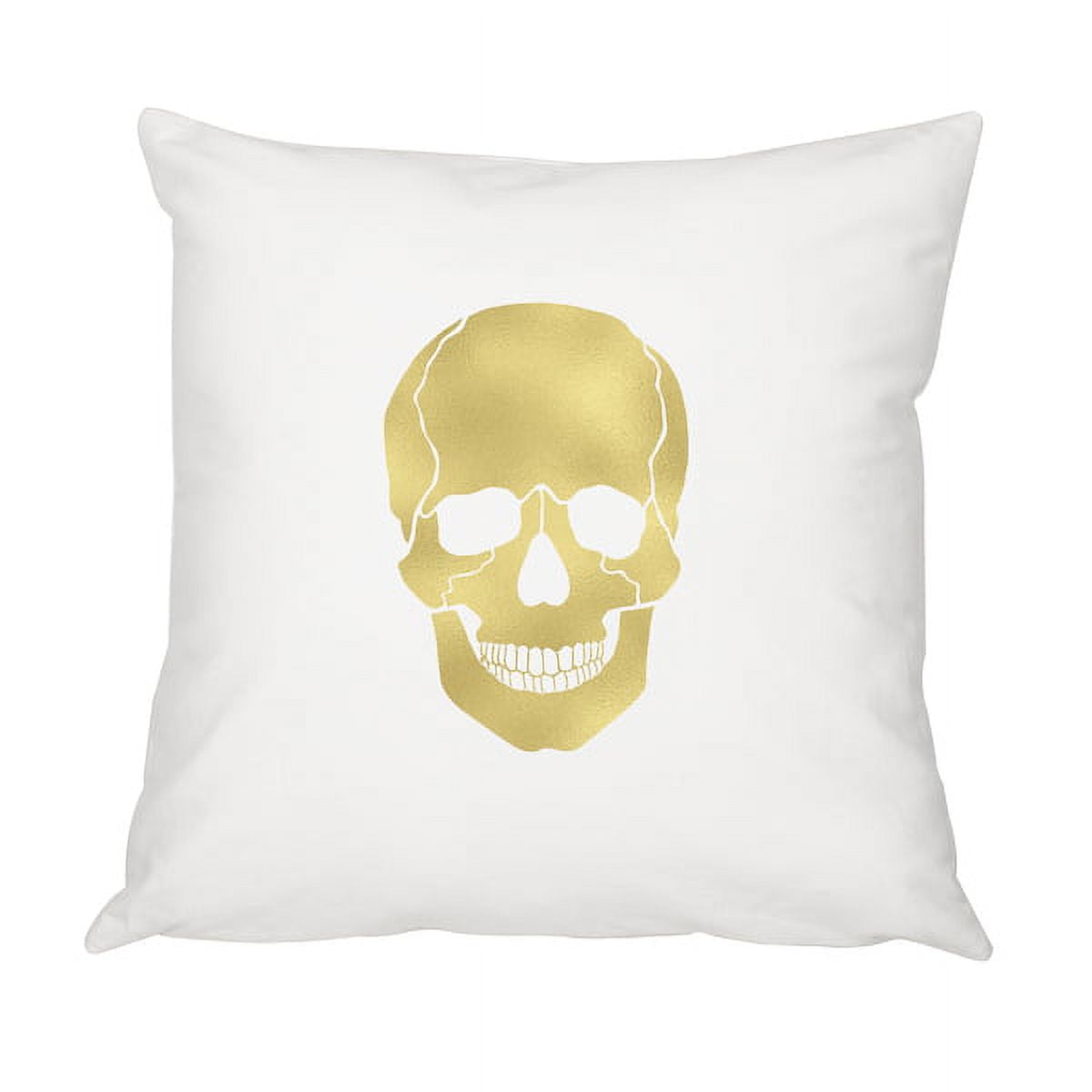 Gold Skull Throw Pillow