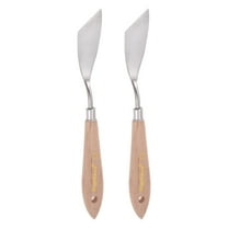 Uxcell 2 Pieces No.14 Painting Palette Knife Stainless Steel Slant Spatula Pallet Knife for Acrylic Paint