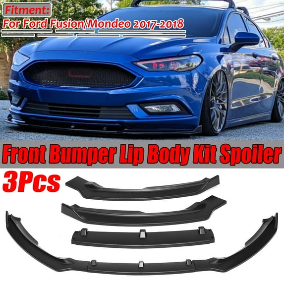 3PCS Front Bumper Lip Body Kit Spoiler Splitter For Ford Fusion Mondeo 2017-2018