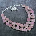 thumbnail image 2 of Natural Rose Quartz Rough Gemstone 925 Sterling Silver Jewelry Necklace 18", 2 of 2