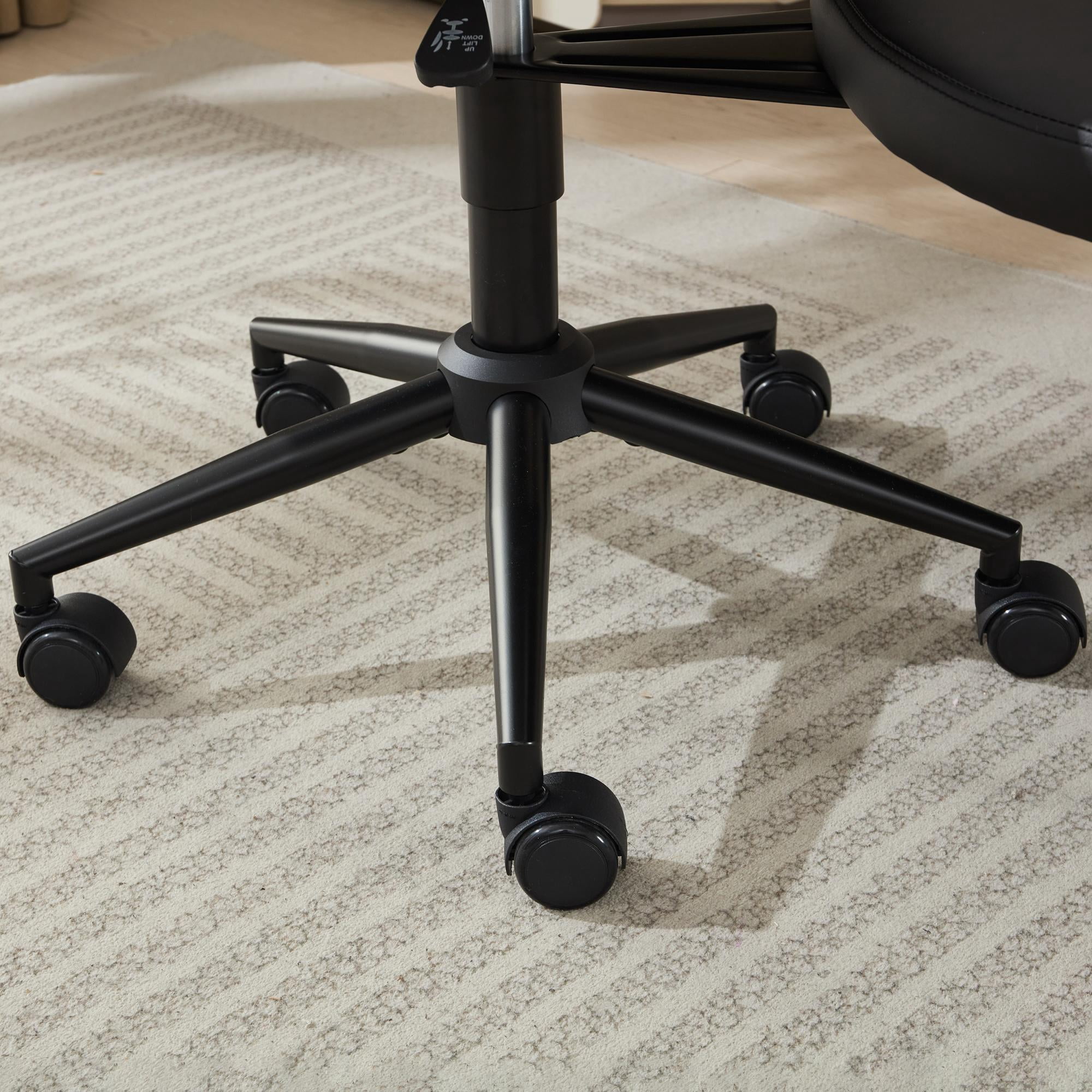 MAYEERTY Meditation Chair Plus - Cross-Legged Design, Wheels, ADHD-Friendly, Lumbar Support, Adjustable Stool, Black PU