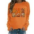 thumbnail image 2 of Meichang Hauts pour Femmes Automne Action de Grâce T-Shirts Graphiques Décontractés Manches Longues Coupe Ample Col Rond Chandail Blouse Hauts, 2 of 4
