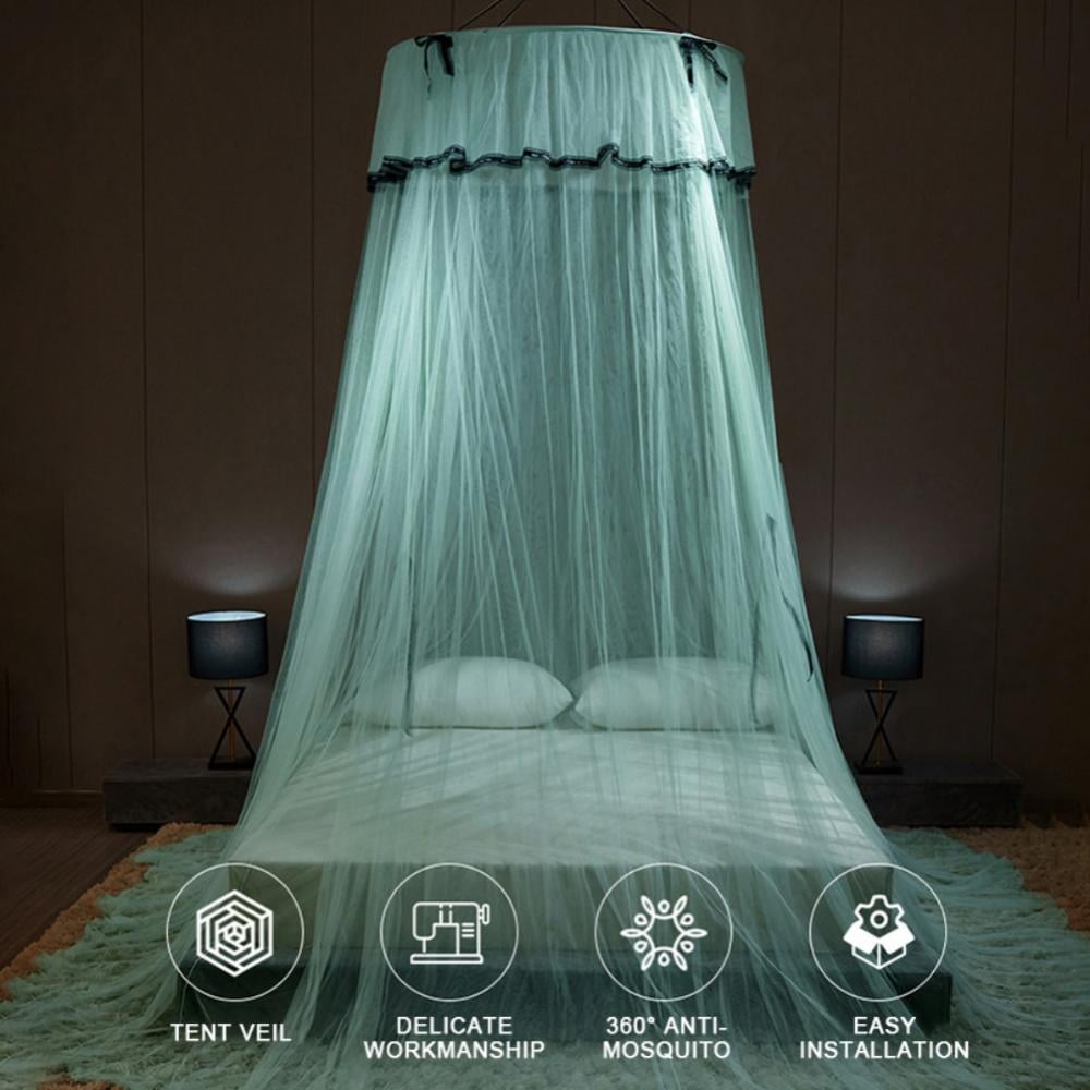 Girls Bed Canopy, Princess Crib Netting Room Decor, Ceiling Tent to Cover Toddler Crib Suitable for Single, Twin, Full, Queen Size Kids Bed Curtains