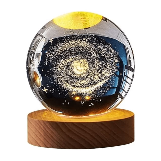 Lámpara De Noche, Luz Nocturna Bola De Cristal 3d Galaxia Nebulosa