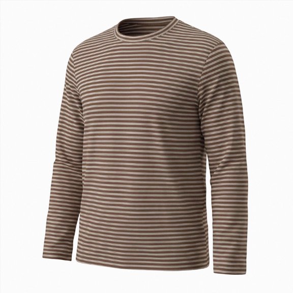UAYOTSE Boys Crew Neck Long Sleeve Striped Shirt Soft Breathable Casual Layering Tee for Kids Daily Outfit