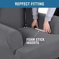 thumbnail image 5 of AIGIA Wingback Chair Covers 2 Piece Wing Chair Slipcover Stretch Slipcovers for Wing Chair Cover Jacquard Fabric with Elastic Bottom, 5 of 19