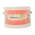 thumbnail image 2 of Unique Bargains 1 Set Fake Teeth Grills Fashion Hollow Heart for Hip Hop Gift Gold Tone, 2 of 6